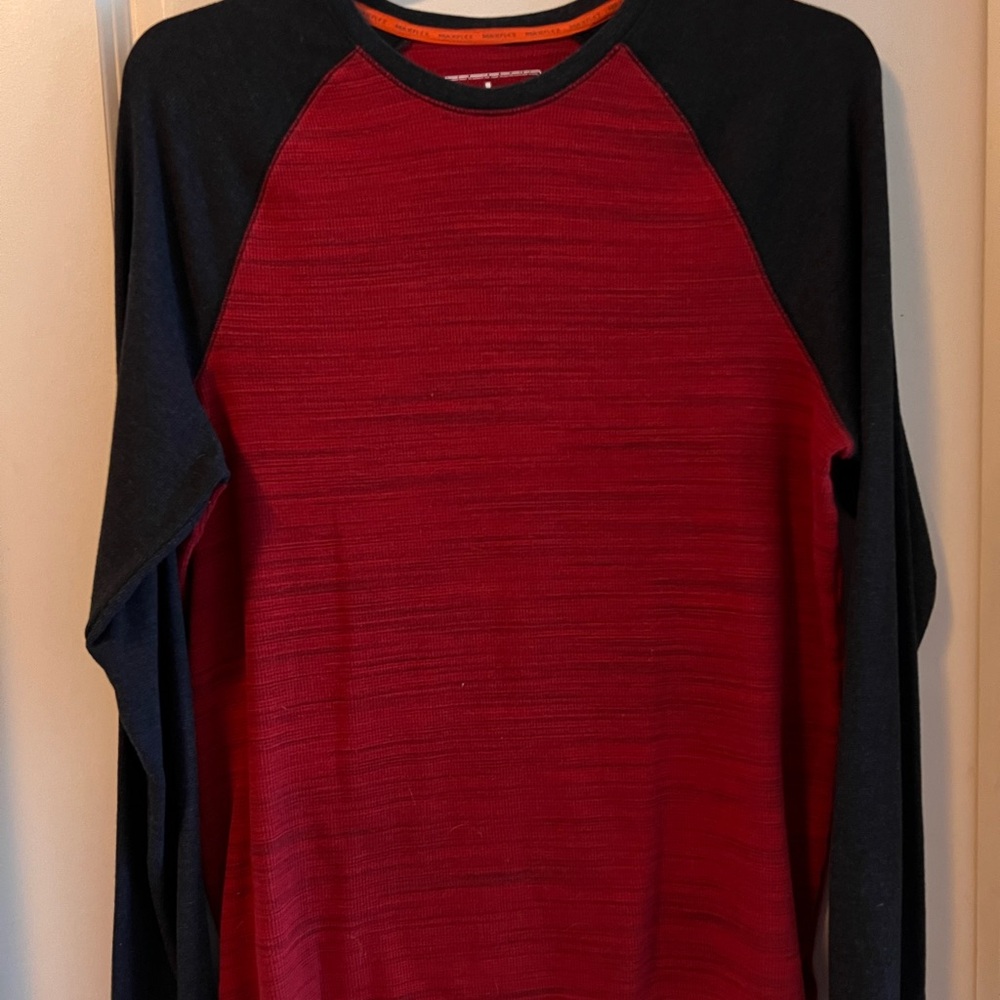 Red and Black Urban Pipeline Raglan Long Sleeve Thermal Shirt